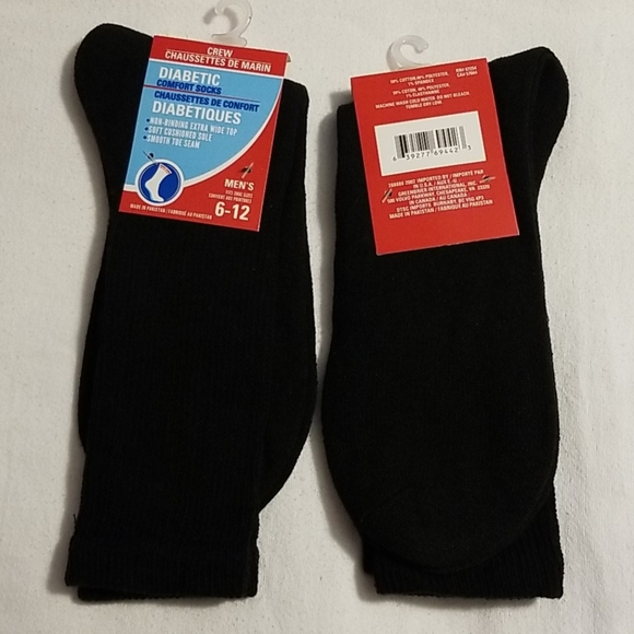 NEW 4 Pair Men's Diabetic Comfort Crew Socks - Picture 6 of 15